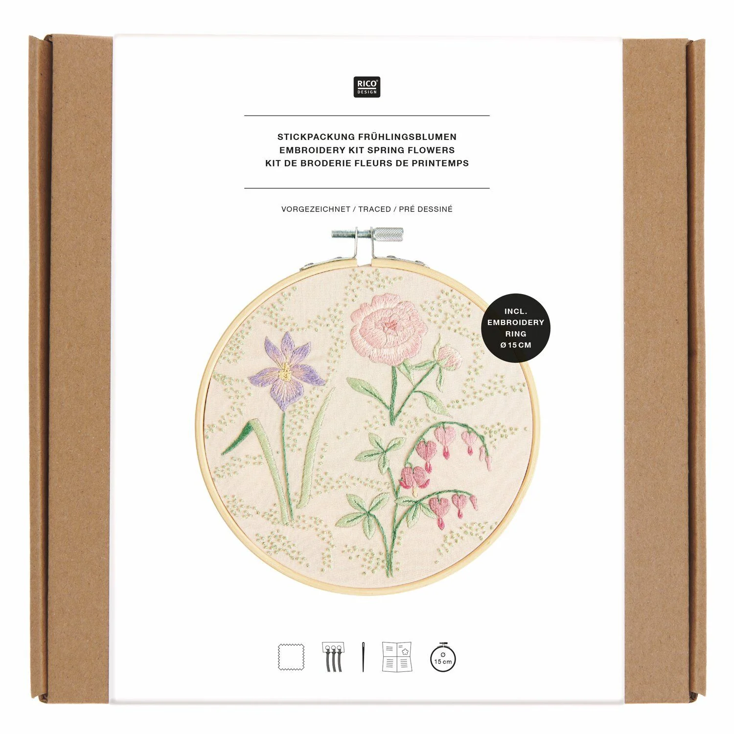 Borduurpakket vooraf getekende lentebloemen 15 cm - 51Dnspod | Smaakvolle damp – Verzendkosten vrij vanaf 40€ Borduurpakket vooraf getekende lentebloemen 15 cm - 51Dnspod | Smaakvolle damp – Verzendkosten vrij vanaf 40€