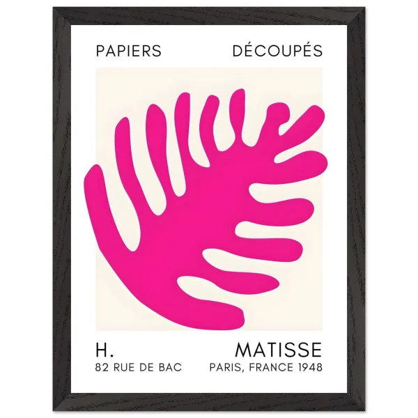 Artfulprints Poster met Lijst Matisse – Coral bloom pink - 30x40 cm - Roze - 51Dnspod | Smaakvolle damp – Verzendkosten vrij vanaf 40€