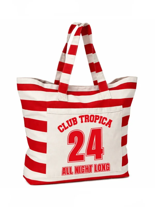 Canvas Bag Striped Club Tropica Red - 51Dnspod | Smaakvolle damp – Verzendkosten vrij vanaf 40€