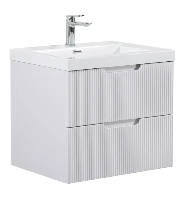 Badplaats Badkamermeubel Set Thermis 60 cm – Mat Wit – Badmeubel met Wastafel - 51Dnspod | Smaakvolle damp – Verzendkosten vrij vanaf 40€