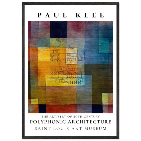 Artfulprints Poster met Lijst Paul Klee - Polyphonic architecture - 70x100 cm - Meerkleurig - 51Dnspod | Smaakvolle damp – Verzendkosten vrij vanaf 40€