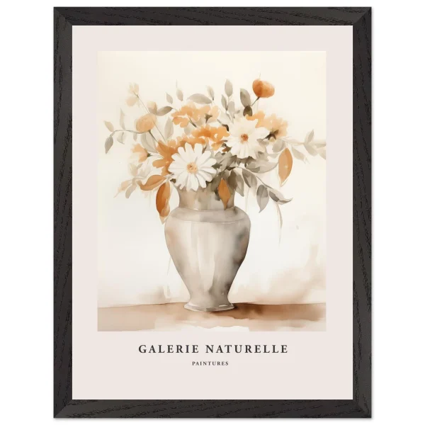 Artfulprints Poster met Lijst Bloemen in vaas 2 - 30x40 cm - Taupe - 51Dnspod | Smaakvolle damp – Verzendkosten vrij vanaf 40€
