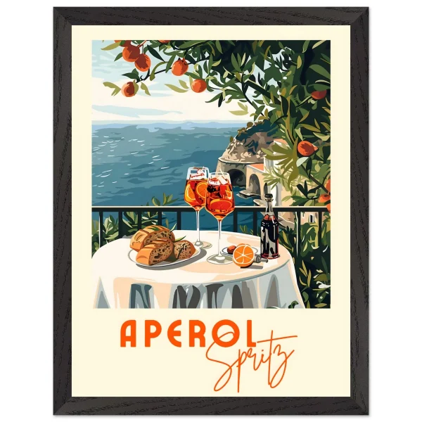 Artfulprints Poster met Lijst Aperol Spritz - Cocktail with a view - 30x40 cm - Meerkleurig - 51Dnspod | Smaakvolle damp – Verzendkosten vrij vanaf 40€