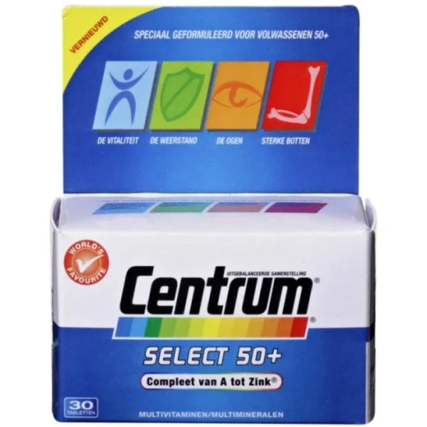 Centrum Select 50+ Advanced - 30 Tabletten - 51Dnspod | Smaakvolle damp – Verzendkosten vrij vanaf 40€