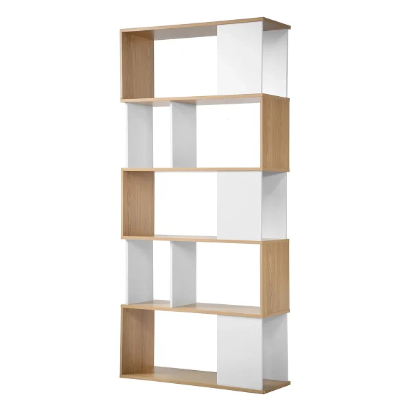 Calicosy - Boekenkast Woonkamer - Wit - 29,5x80x173,5 cm - 51Dnspod | Smaakvolle damp – Verzendkosten vrij vanaf 40€