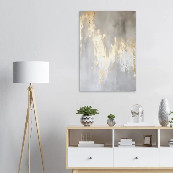 Artfulprints Canvas Abstract – Golden touch canvas - 80x120 cm - Grijs - 51Dnspod | Smaakvolle damp – Verzendkosten vrij vanaf 40€