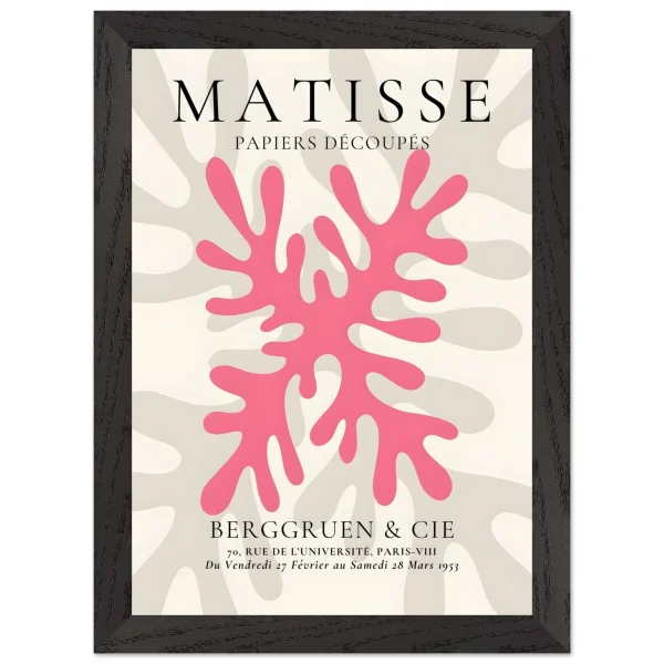 Artfulprints Poster met Lijst Matisse – Pink coral - A4 21x29.7 cm - Roze - 51Dnspod | Smaakvolle damp – Verzendkosten vrij vanaf 40€
