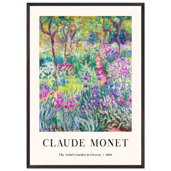 Artfulprints Poster met Lijst Claude Monet - The artist's garden in Giverny - 70x100 cm - Meerkleurig - 51Dnspod | Smaakvolle damp – Verzendkosten vrij vanaf 40€