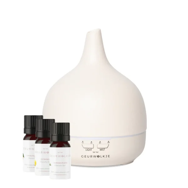 Close 2 Nature 3.0 - Geurwolkje® Aroma Diffuser - Keramiek -Off-White - 400 ML - bundle - 51Dnspod | Smaakvolle damp – Verzendkosten vrij vanaf 40€