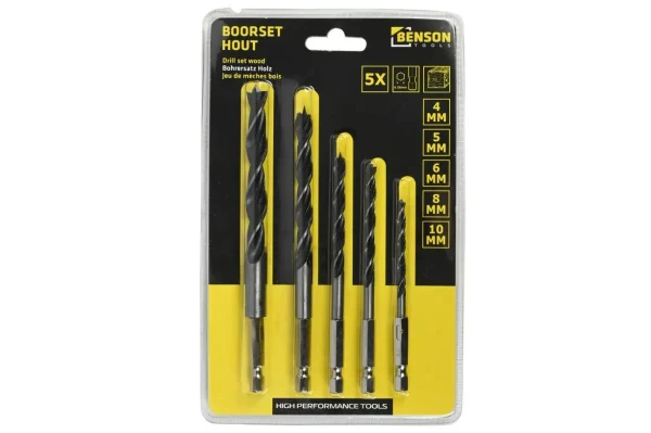 Boorset 5 dlg hout bit - 51Dnspod | Smaakvolle damp – Verzendkosten vrij vanaf 40€