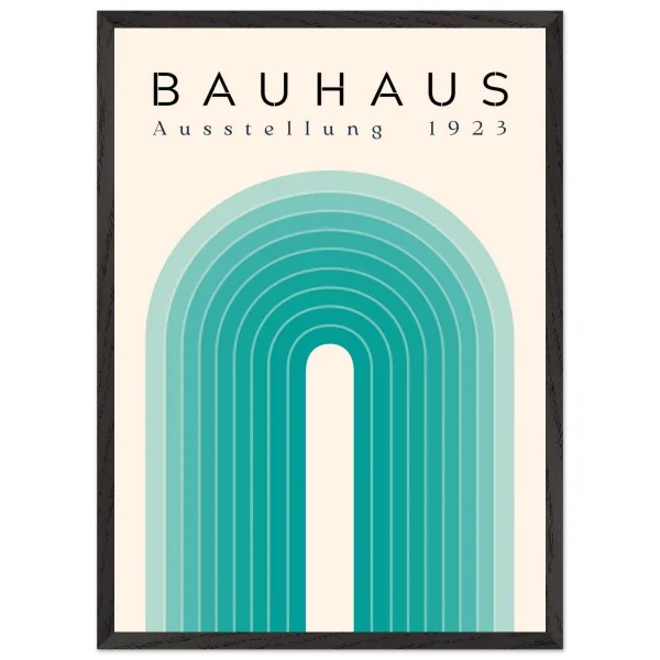 Artfulprints Poster met Lijst Bauhaus - Turquoise rainbow - 50x70 cm - Turquoise - 51Dnspod | Smaakvolle damp – Verzendkosten vrij vanaf 40€