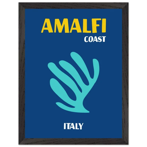Artfulprints Poster met Lijst Italië - Amalfi - 30x40 cm - Blauw - 51Dnspod | Smaakvolle damp – Verzendkosten vrij vanaf 40€