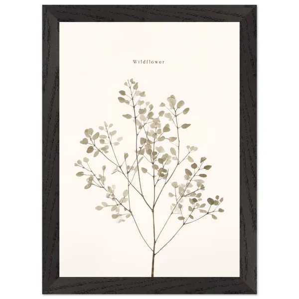 Artfulprints Poster met Lijst Wildflower - A4 21x29.7 cm - Taupe - 51Dnspod | Smaakvolle damp – Verzendkosten vrij vanaf 40€