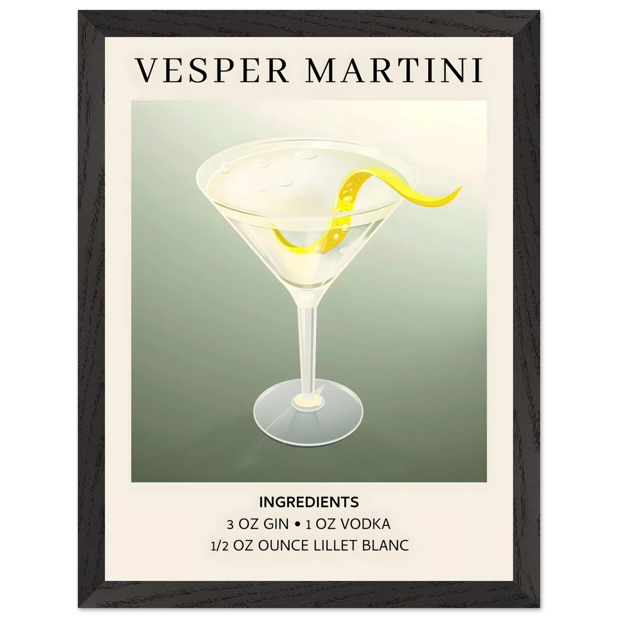 Artfulprints Poster met Lijst Vesper Martini cocktail - Ingrediënten - 30x40 cm - Grijs - 51Dnspod | Smaakvolle damp – Verzendkosten vrij vanaf 40€ Artfulprints Poster met Lijst Vesper Martini cocktail - Ingrediënten - 30x40 cm - Grijs - 51Dnspod | Smaakvolle damp – Verzendkosten vrij vanaf 40€
