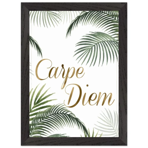 Artfulprints Poster met Lijst Boho – Carpe diem - A4 21x29.7 cm - Groen - 51Dnspod | Smaakvolle damp – Verzendkosten vrij vanaf 40€