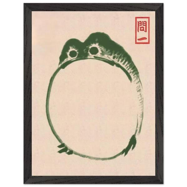 Artfulprints Poster met Lijst Matsumoto Hoji - Frog III - 30x40 cm - Donkergroen - 51Dnspod | Smaakvolle damp – Verzendkosten vrij vanaf 40€