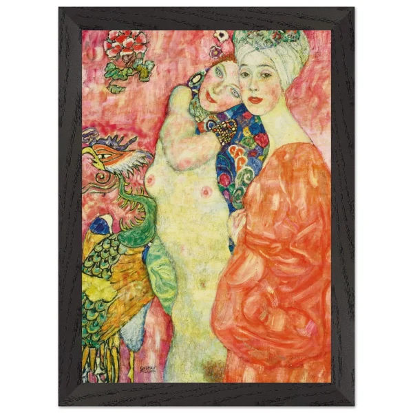 Artfulprints Poster met Lijst Gustav Klimt - The women friends - A4 21x29.7 cm - Roze - 51Dnspod | Smaakvolle damp – Verzendkosten vrij vanaf 40€