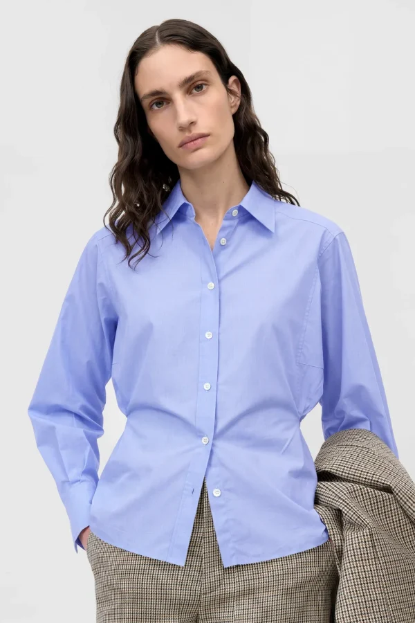CLOSED WAISTED COTTON BLOUSE BLUE - 51Dnspod | Smaakvolle damp – Verzendkosten vrij vanaf 40€