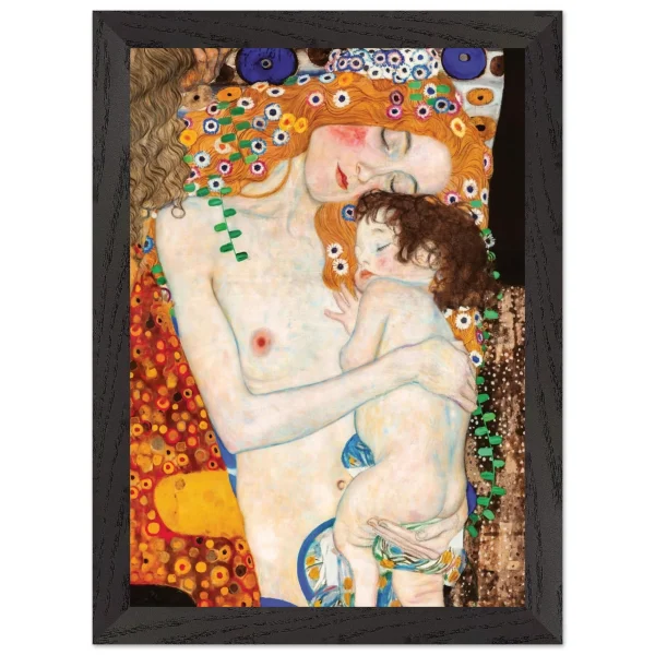 Artfulprints Poster met Lijst Gustav Klimt - The three ages of the woman - A4 21x29.7 cm - Meerkleurig - 51Dnspod | Smaakvolle damp – Verzendkosten vrij vanaf 40€