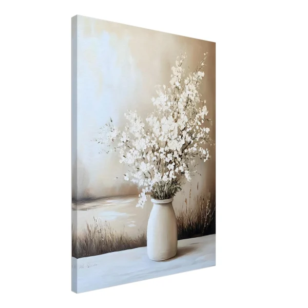 Artfulprints Canvas Timeless white bouquet canvas - 50x70 cm - beige - 51Dnspod | Smaakvolle damp – Verzendkosten vrij vanaf 40€