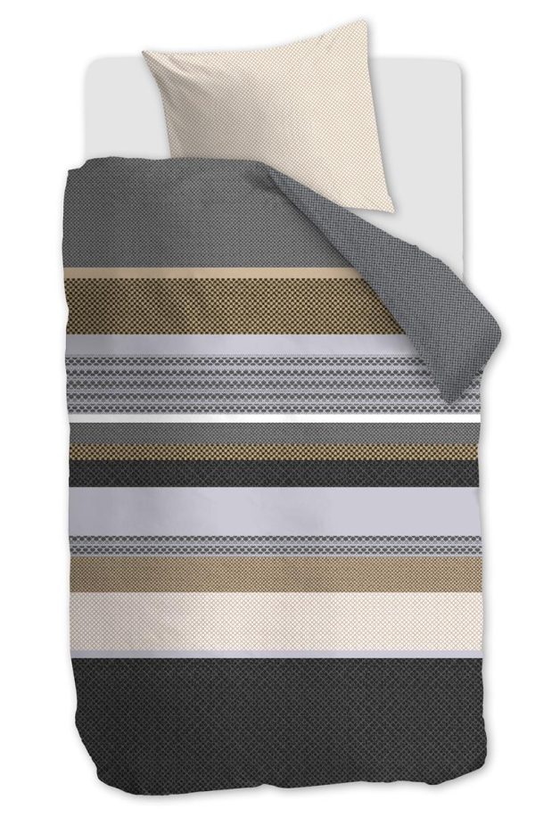 Beddinghouse Hylke dekbedovertrek - Eenpersoons - 140x200/220 cm - Grijs - 51Dnspod | Smaakvolle damp – Verzendkosten vrij vanaf 40€