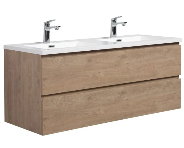 Badplaats Badkamermeubel Set Angela 120 cm – Kastanje Eiken – Badmeubel met Wastafel - 51Dnspod | Smaakvolle damp – Verzendkosten vrij vanaf 40€
