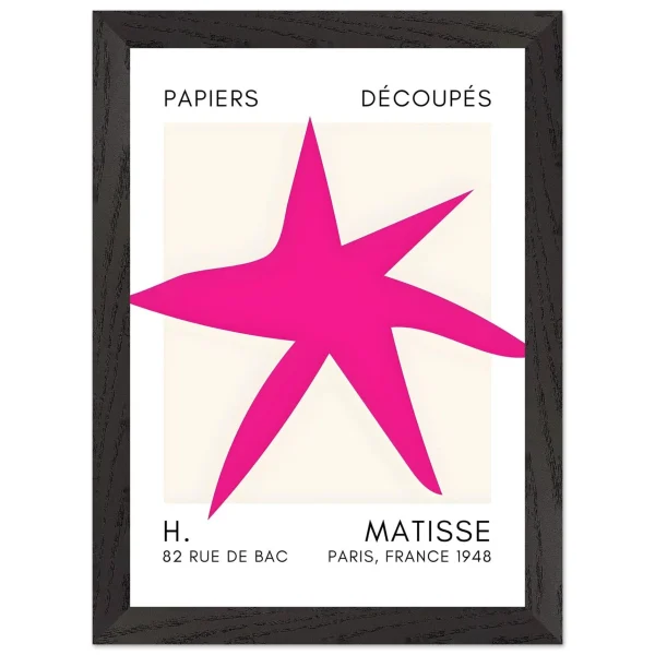 Artfulprints Poster met Lijst Matisse – Star of the sea pink - A4 21x29.7 cm - Roze - 51Dnspod | Smaakvolle damp – Verzendkosten vrij vanaf 40€