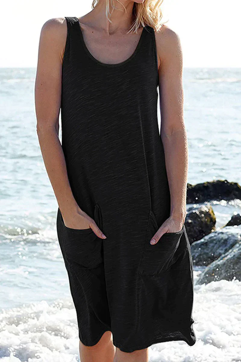 Casual Mouwloze Strandjurk met Zakken en Relaxte Pasvorm - 51Dnspod | Smaakvolle damp – Verzendkosten vrij vanaf 40€ Casual Mouwloze Strandjurk met Zakken en Relaxte Pasvorm - 51Dnspod | Smaakvolle damp – Verzendkosten vrij vanaf 40€