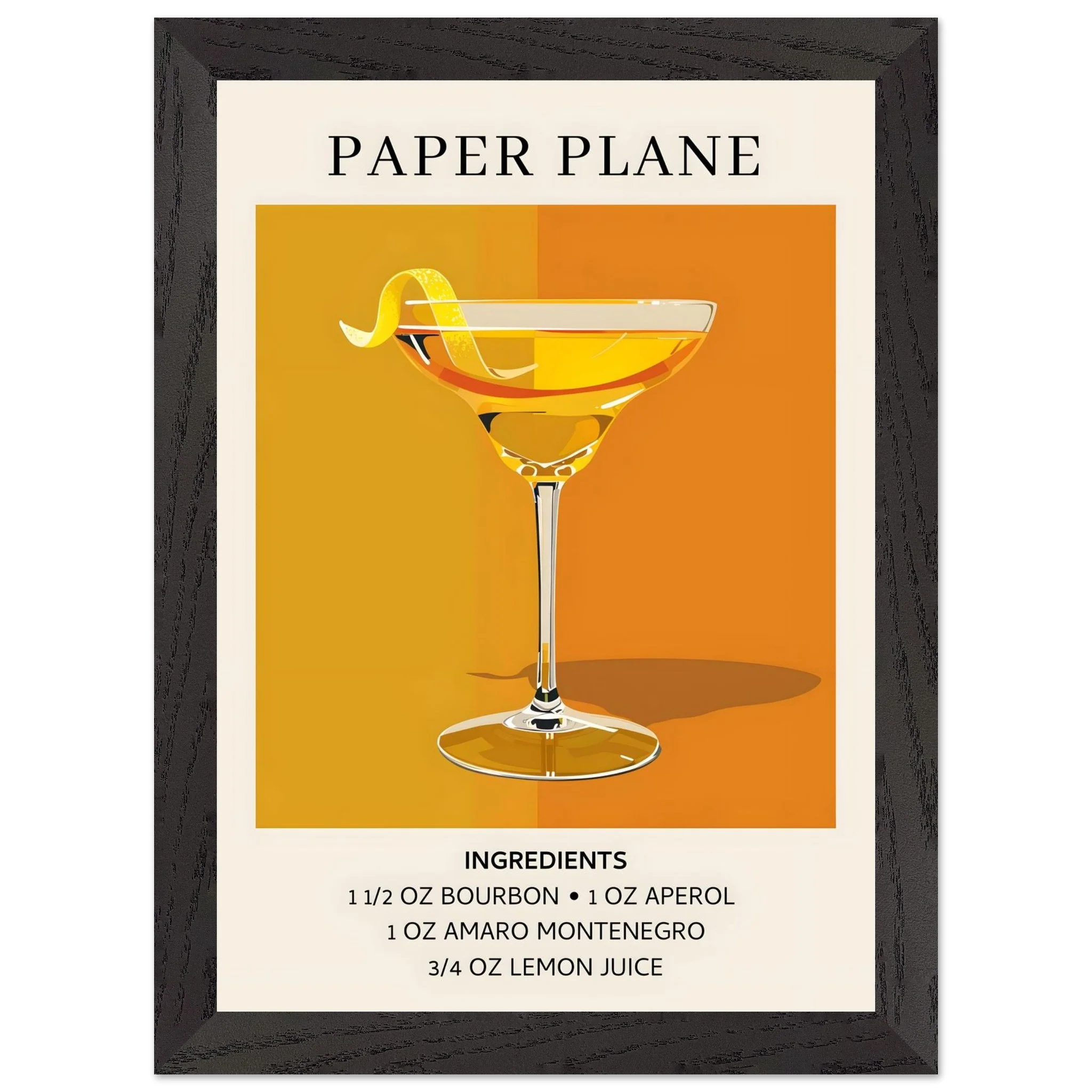 Artfulprints Poster met Lijst Paper Plane cocktail - Ingredients - A4 21x29.7 cm - Oranje - 51Dnspod | Smaakvolle damp – Verzendkosten vrij vanaf 40€ Artfulprints Poster met Lijst Paper Plane cocktail - Ingredients - A4 21x29.7 cm - Oranje - 51Dnspod | Smaakvolle damp – Verzendkosten vrij vanaf 40€