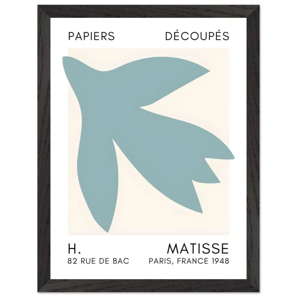 Artfulprints Poster met Lijst Matisse – Shapes in the air turquoise - 30x40 cm - Turquoise - 51Dnspod | Smaakvolle damp – Verzendkosten vrij vanaf 40€
