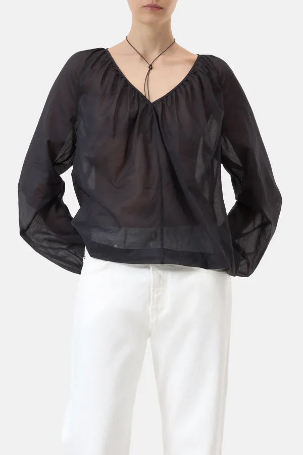 CLOSED TUNIC BLOUSE COTTON VOILE BLACK - 51Dnspod | Smaakvolle damp – Verzendkosten vrij vanaf 40€