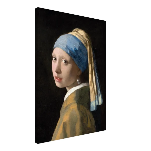 Artfulprints Canvas Johannes Vermeer – Meisje met de parel canvas - 50x70 cm - Blauw - 51Dnspod | Smaakvolle damp – Verzendkosten vrij vanaf 40€