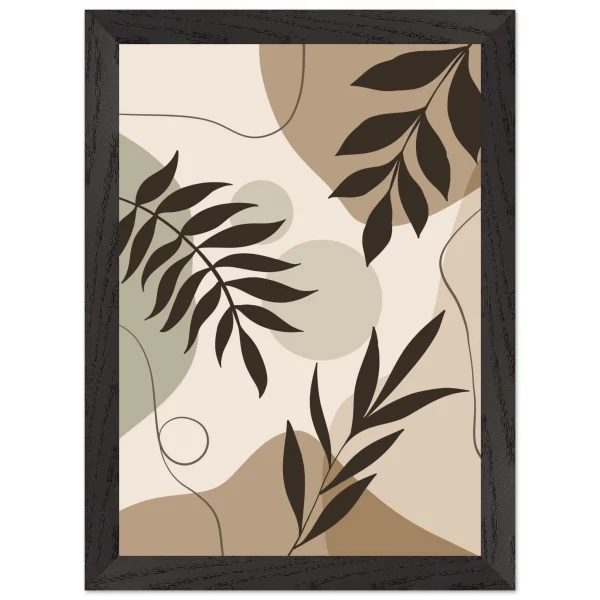 Artfulprints Poster met Lijst Boho – Shaped leaves - A4 21x29.7 cm - Meerkleurig - 51Dnspod | Smaakvolle damp – Verzendkosten vrij vanaf 40€