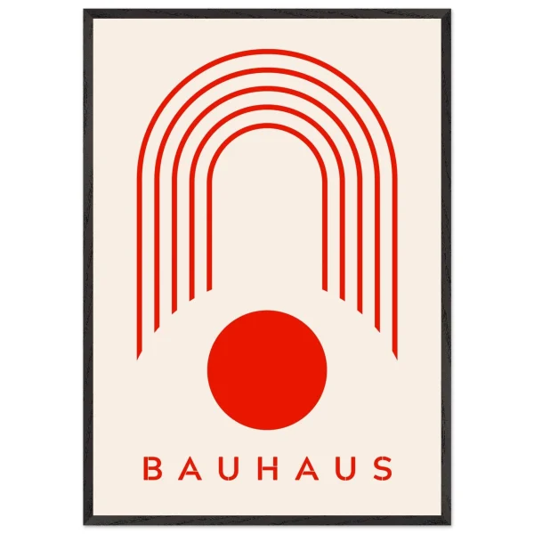 Artfulprints Poster met Lijst Bauhaus - Red arches - 70x100 cm - Rood - 51Dnspod | Smaakvolle damp – Verzendkosten vrij vanaf 40€