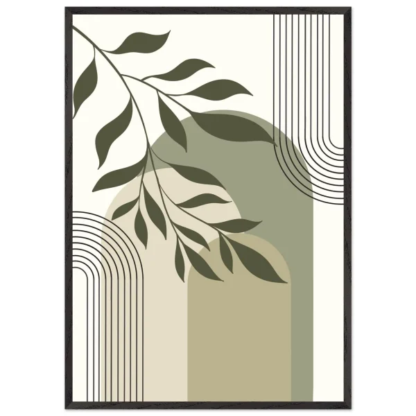 Artfulprints Poster met Lijst Boho – Olive lines - 70x100 cm - Groen - 51Dnspod | Smaakvolle damp – Verzendkosten vrij vanaf 40€