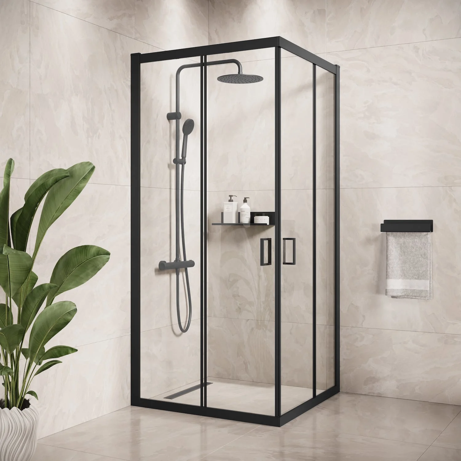 Badplaats Douchecabine Dakota 90 x 90 x 190 cm – Zwart – Douchewand met Schuifdeur - 51Dnspod | Smaakvolle damp – Verzendkosten vrij vanaf 40€ Badplaats Douchecabine Dakota 90 x 90 x 190 cm – Zwart – Douchewand met Schuifdeur - 51Dnspod | Smaakvolle damp – Verzendkosten vrij vanaf 40€
