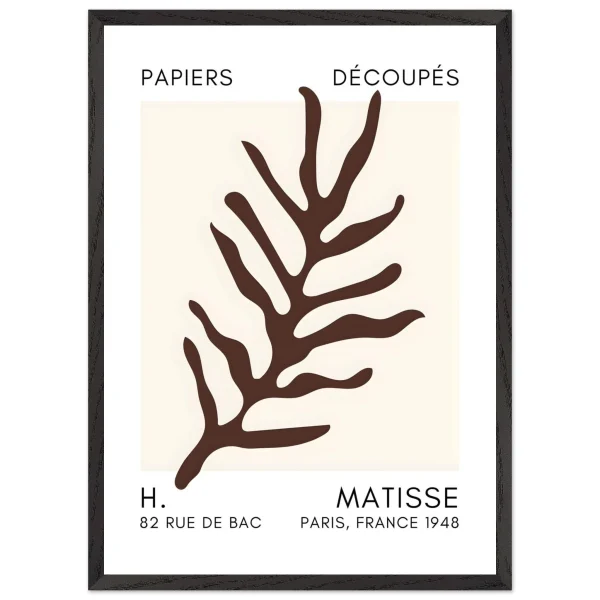 Artfulprints Poster met Lijst Matisse – Ocean flora brown - 50x70 cm - Bruin - 51Dnspod | Smaakvolle damp – Verzendkosten vrij vanaf 40€