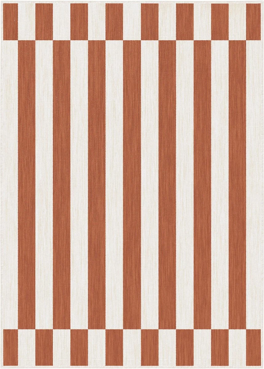 Buitenkleed Metro Stripe Roest/Wit - Interieur05 - 51Dnspod | Smaakvolle damp – Verzendkosten vrij vanaf 40€ Buitenkleed Metro Stripe Roest/Wit - Interieur05 - 51Dnspod | Smaakvolle damp – Verzendkosten vrij vanaf 40€