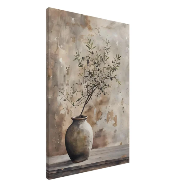 Artfulprints Canvas Rustic olive vase canvas - 60x90 cm - beige - 51Dnspod | Smaakvolle damp – Verzendkosten vrij vanaf 40€
