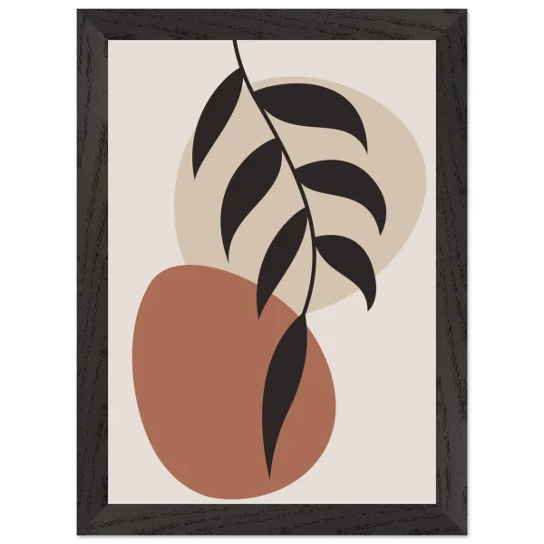 Artfulprints Poster met Lijst Boho - Abstract leaf II - A4 21x29.7 cm - Terracotta - 51Dnspod | Smaakvolle damp – Verzendkosten vrij vanaf 40€