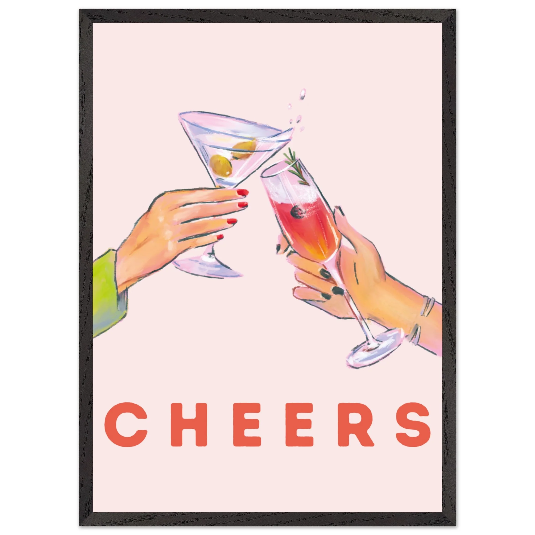 Artfulprints Poster met Lijst Cheers with cocktails - 50x70 cm - Roze - 51Dnspod | Smaakvolle damp – Verzendkosten vrij vanaf 40€ Artfulprints Poster met Lijst Cheers with cocktails - 50x70 cm - Roze - 51Dnspod | Smaakvolle damp – Verzendkosten vrij vanaf 40€