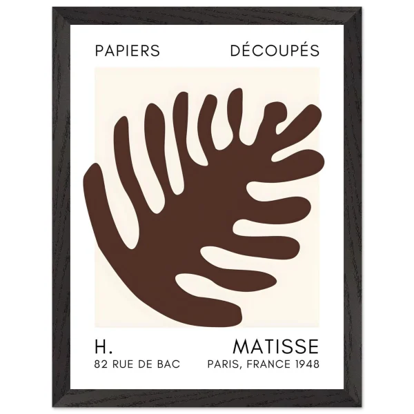 Artfulprints Poster met Lijst Matisse – Coral bloom brown - 30x40 cm - Bruin - 51Dnspod | Smaakvolle damp – Verzendkosten vrij vanaf 40€