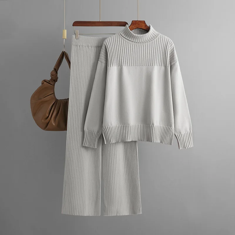 Casual gebreide hoge hals losse trui en broek tweedelig set - 51Dnspod | Smaakvolle damp – Verzendkosten vrij vanaf 40€ Casual gebreide hoge hals losse trui en broek tweedelig set - 51Dnspod | Smaakvolle damp – Verzendkosten vrij vanaf 40€