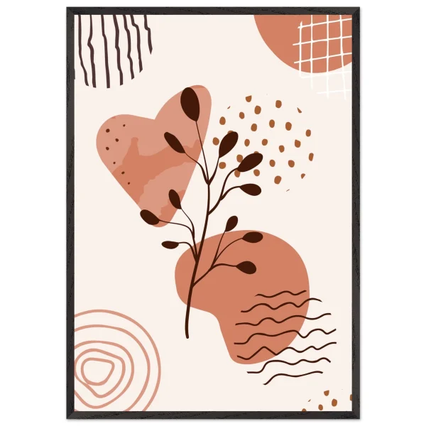 Artfulprints Poster met Lijst Boho – Nature swirl - 70x100 cm - Bruin - 51Dnspod | Smaakvolle damp – Verzendkosten vrij vanaf 40€