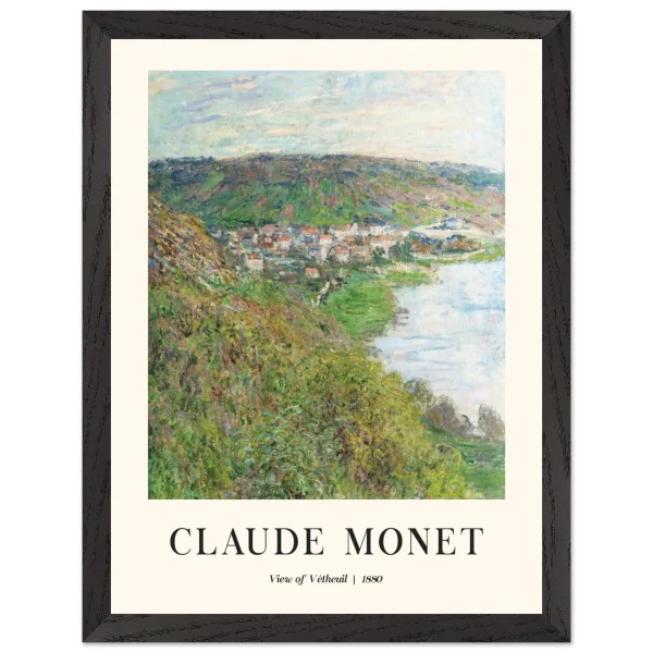 Artfulprints Poster met Lijst Claude Monet - View of Vétheuil - 30x40 cm - Groen - 51Dnspod | Smaakvolle damp – Verzendkosten vrij vanaf 40€