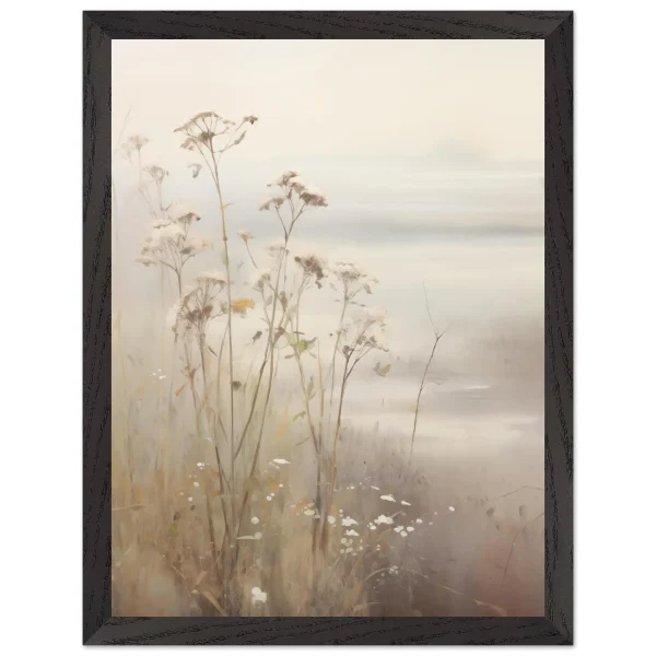 Artfulprints Poster met Lijst Foggy flowerfield 2 - 30x40 cm - Taupe - 51Dnspod | Smaakvolle damp – Verzendkosten vrij vanaf 40€