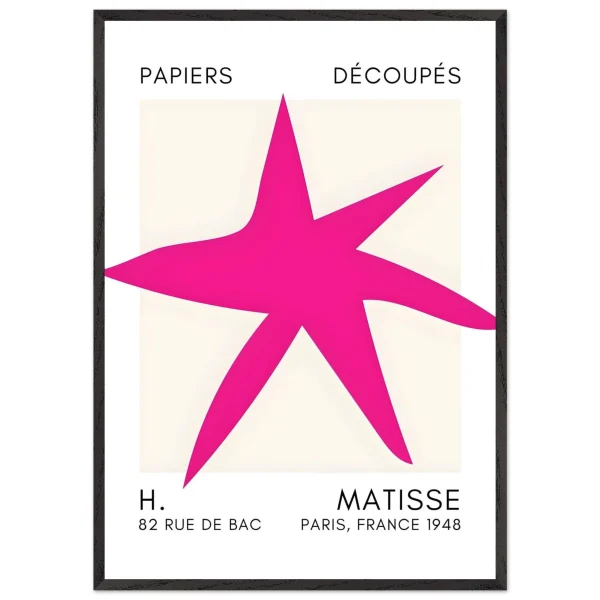Artfulprints Poster met Lijst Matisse – Star of the sea pink - 70x100 cm - Roze - 51Dnspod | Smaakvolle damp – Verzendkosten vrij vanaf 40€