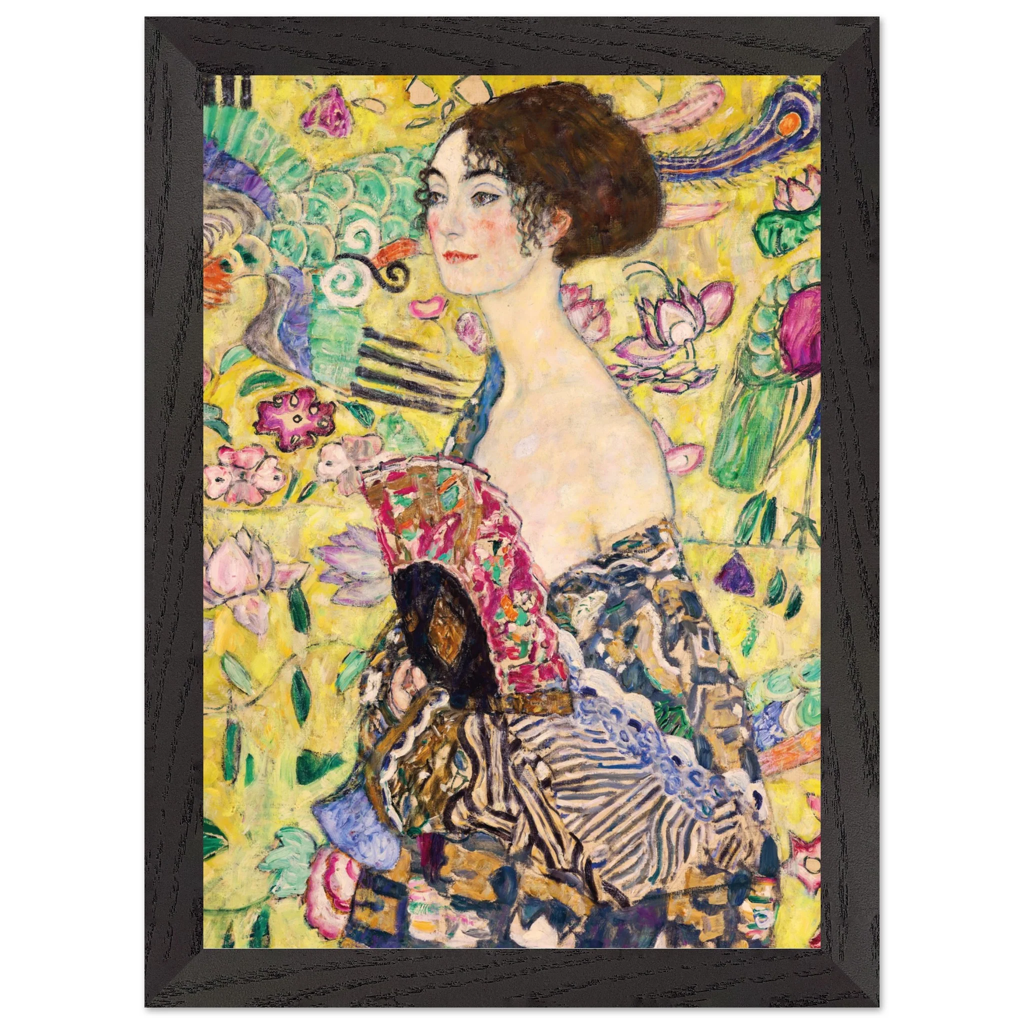Artfulprints Poster met Lijst Gustav Klimt - Lady with a fan - A4 21x29.7 cm - Geel - 51Dnspod | Smaakvolle damp – Verzendkosten vrij vanaf 40€ Artfulprints Poster met Lijst Gustav Klimt - Lady with a fan - A4 21x29.7 cm - Geel - 51Dnspod | Smaakvolle damp – Verzendkosten vrij vanaf 40€