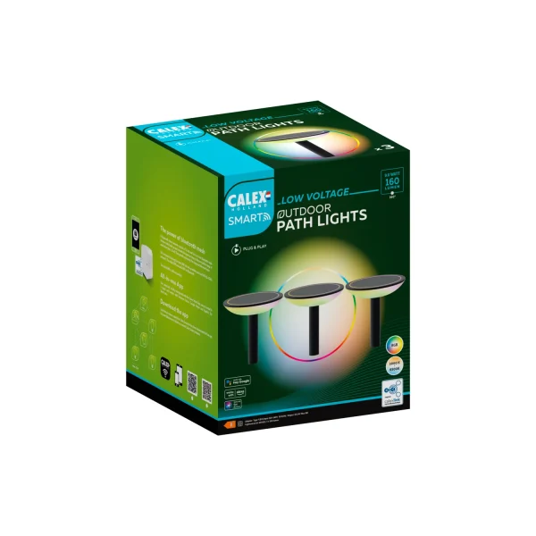 Calex LED buitenlamp Smart outdoor pathlights zwart 3st - 51Dnspod | Smaakvolle damp – Verzendkosten vrij vanaf 40€