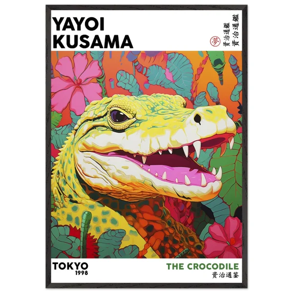 Artfulprints Poster met Lijst Yayoi Kusama - The crocodile - 70x100 cm - Meerkleurig - 51Dnspod | Smaakvolle damp – Verzendkosten vrij vanaf 40€